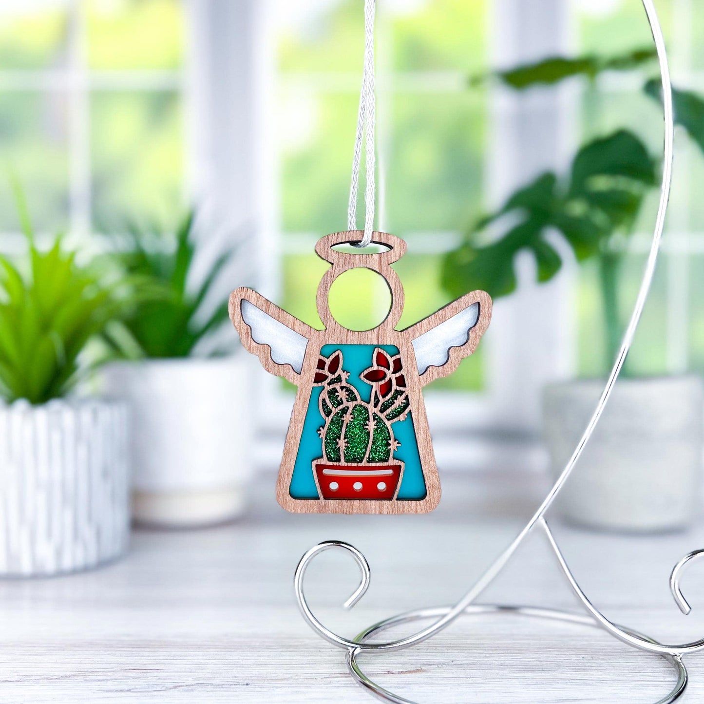 Cactus Christmas Ornament for Small Christmas Tree - Western - Angel in Heaven Memorial Ornament for Loss of Grandfather Grandmo