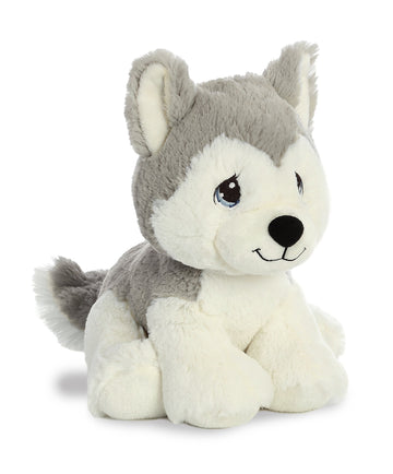 Aurora    Inspirational Precious Moments    Malakai Wolf Stuffed Animal - Cherished Memories - Enduring Comfort - Gray 8.5 Inche