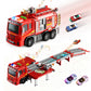 Zlreswer Fire Trucks Toy Set for 3-7 Years Old Boys, Fire Car Truck with 3 Soft Darts & 8 Alloy Mini Cars, Kids Toddlers Foldabl