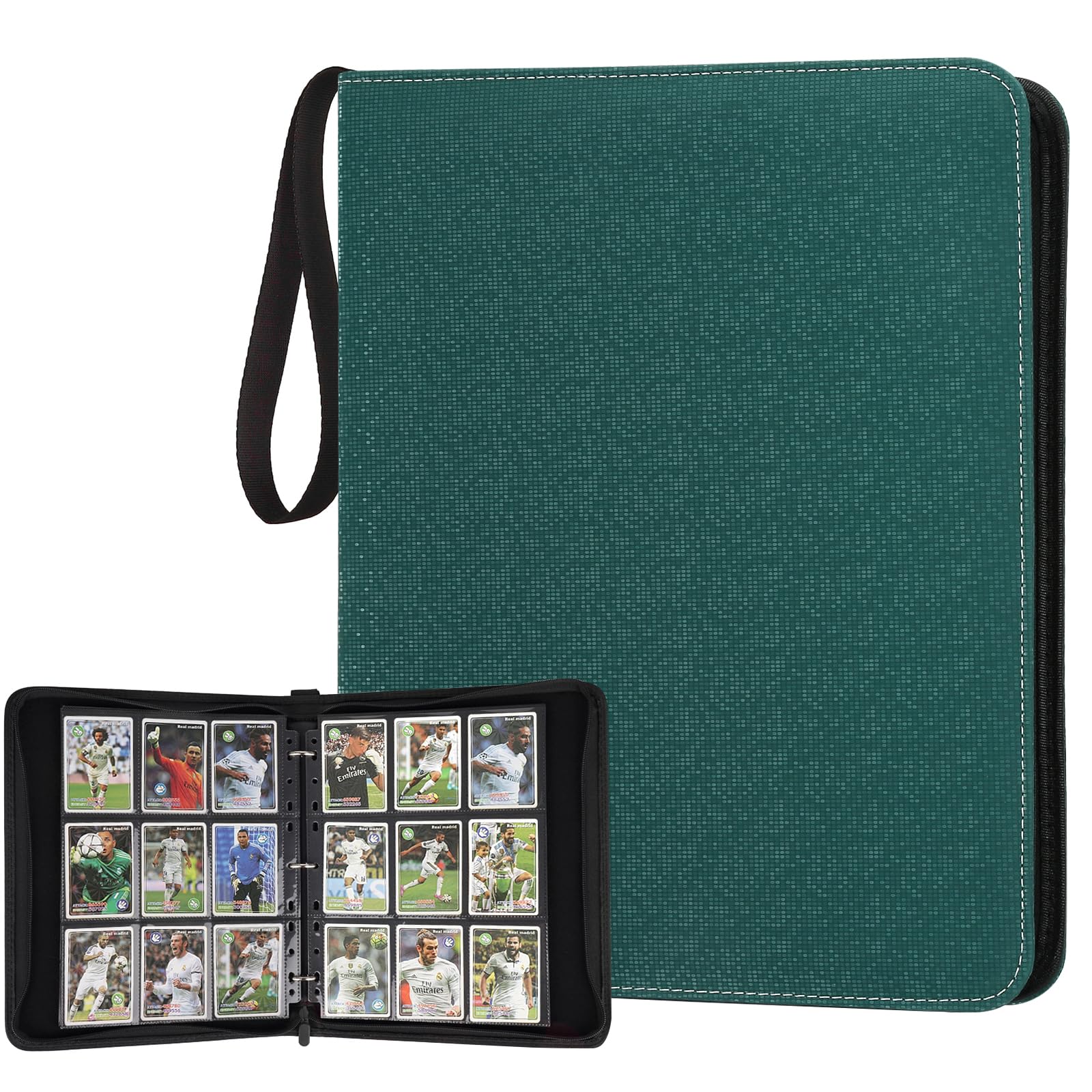 GERMUN 9 Pocket Card Binder  enhanced Zip Trading Card Binder  720 Double Sided Pocket PU Card Collection Binder  Collector Card Album  Card Folder for MTG  TCG  Sports Cards  Game Cards (Dark Green2)