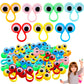 Kugliwa 140 Pcs Eye Finger Puppets Toys Bulk Colorful Wiggly Eyeball Finger Puppet Googly Eye Rings Eye On Rings for Birthday Pa