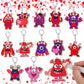 Memorywuu 24 Sets Valentines Day Craft Kits Color Your Own Valentine Monster Keychain DIY Heart Wood Keychains Paintable Unfini