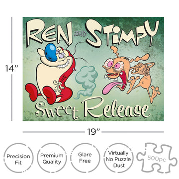 Aquarius Ren & Stimpy Puzzle (500 Piece Jigsaw Puzzle) - Glare Free - Precision Fit - Officially Licensed Ren & Stimpy Merchandi