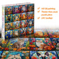 Bgraamiens Puzzle-Mosaic Art Cats-1000 Pieces Mosaic Art Puzzle For Adults, Stained Glass Art Puzzle With Cats And Flowers, Impossible Puzzle Color Challenge Cats Puzzle For Adults