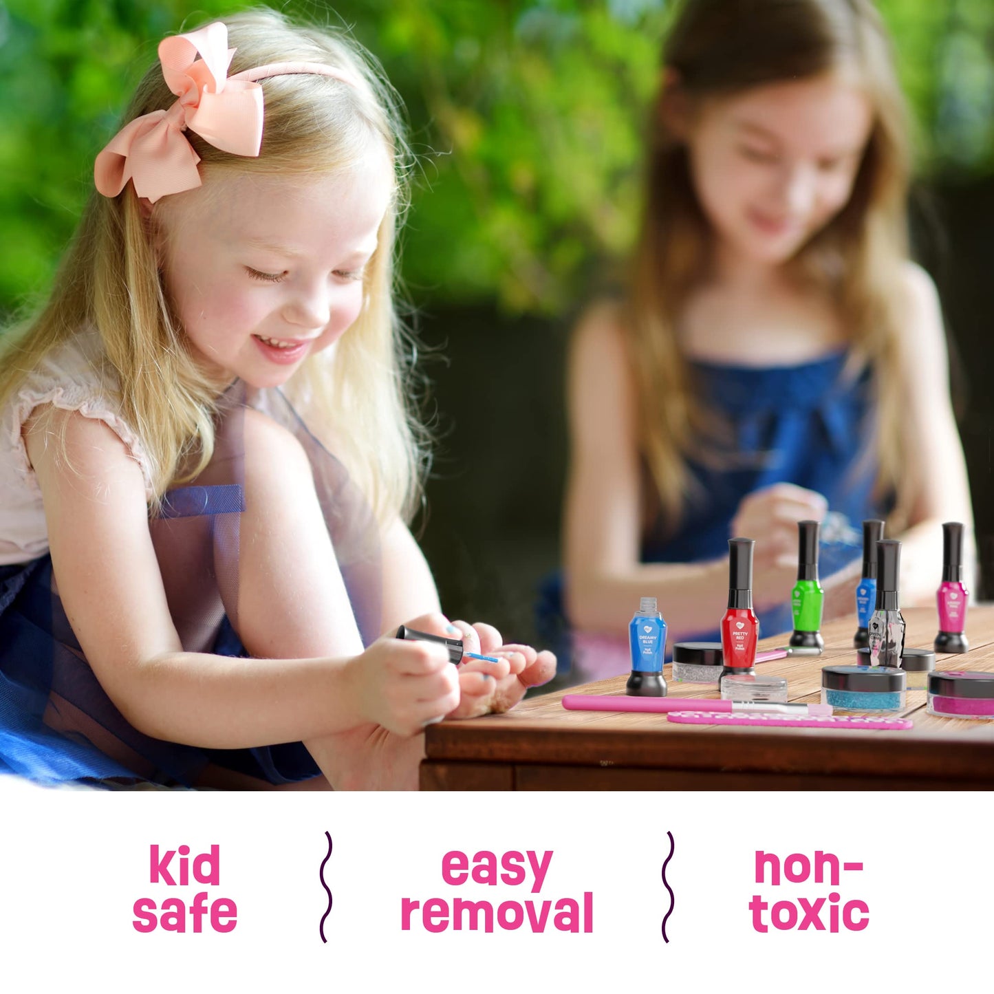 Pretty Me Nail Art Studio Kit - Multicolor Nail Polish Set for Kids Ages 7-12 - Includes Polish, Pens, Glitter, Stickers, Gems