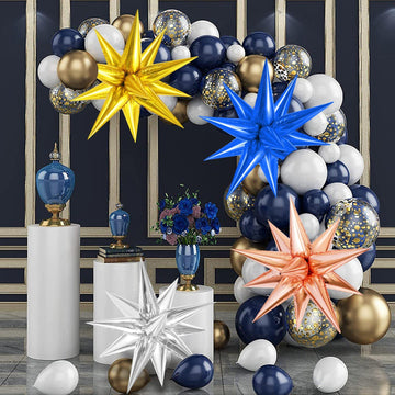 Big Starburst Balloons Explosion 26 Inch, 60 Pieces Star Foil Balloons Magic Star Balloon 12 Point Spike Balloons For Wedding An