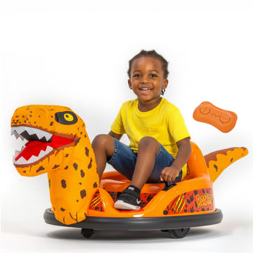 ImaginAir 6V Raptor Dinosaur Toys Bumper Car - Kids Car to Drive, Ride On Toy, Auto-Inflated, w/Music, Parent Remote Control, LE