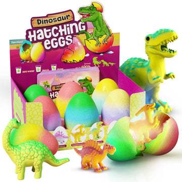 Dinosaur Hatching Surprise Eggs For Kids - 6 Pack - Grows 600% - Dino Egg Toys For Boys & Girls Age 3-8 - Gift Ideas, Party Favors, Stocking Stuffers For 3+ Year Old Boy - Gifts For Ages 3 4 5 6 7 8