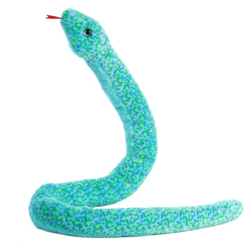 Aurora® Playful Snake Aqua Stuffed Animal - Eye-Catching Designs - Versatile Fun - Blue 53 Inches