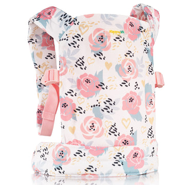 Happyvk Baby Doll Carrier For Little Girls Kids Toy Baby Carrier For Reborn Baby Doll Accessories Pink Roses