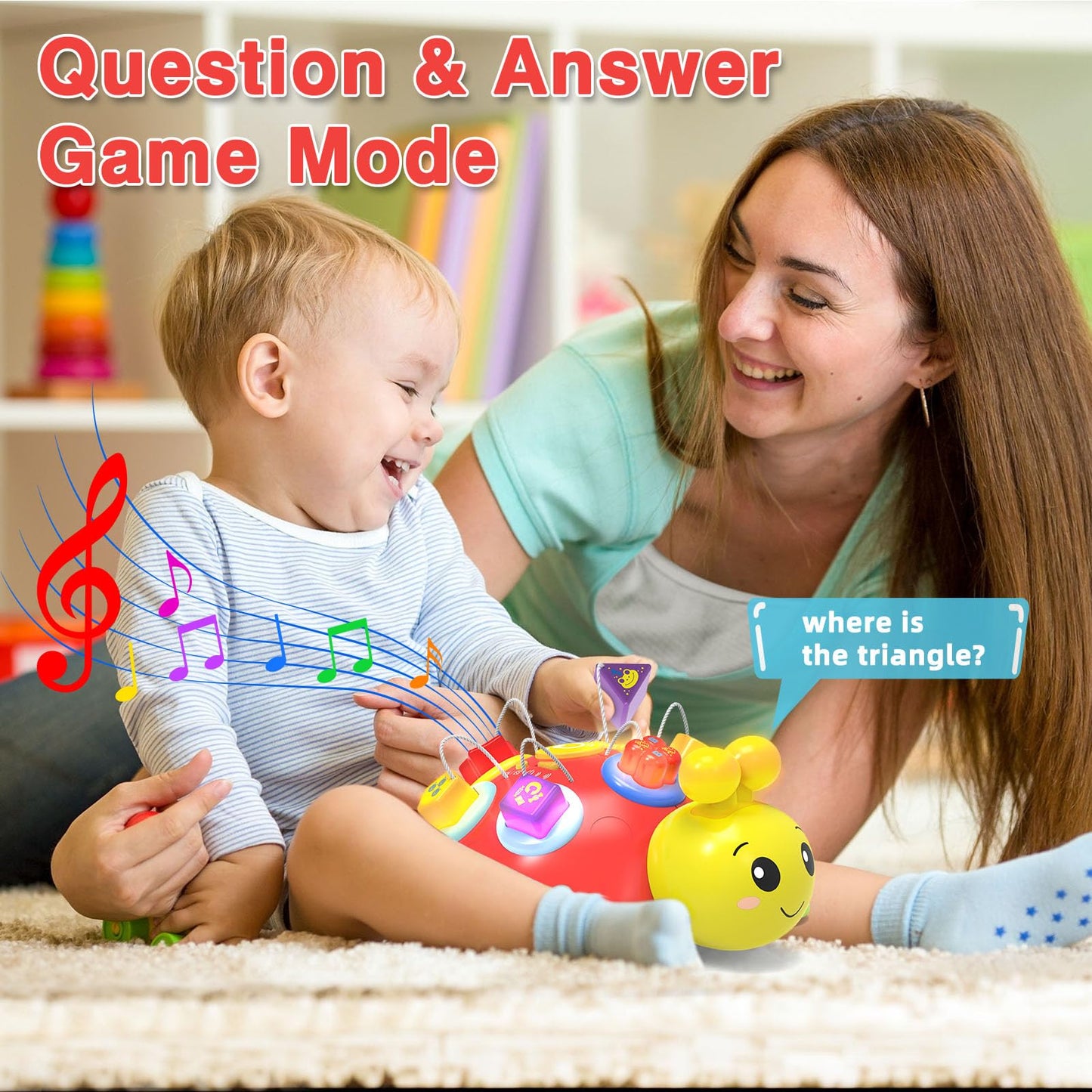 Baby Crawling Toys 6-12 Months,Musical Ladybug Crawling Toy For Infants 0-3-6 7 8 9 10 12-18 Months,Early Education Light Up Mus