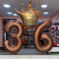 Dark Brown 6 Balloon, Coffee Brown Number Balloons 40 Inch, 6Th Balloons For Chocolate Brown Birthday Decorations, Brown And Bla