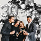 30Th Birthday Decorations Black Silver,30Th Birthday Balloon Garland Party Decorations With Number 30 Foil Balloons,Happy Birthd