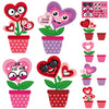 WATINC 32PCS Valentines Day Flower Craft Kit, Make Your Own Valentine Heart Flowers Pot Gift Craft Decorations, DIY Art Set Home