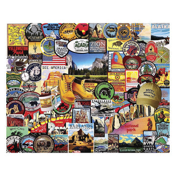 White Mountain Puzzles National Park Badges, 1000 Piece Jigsaw Puzzle