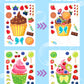 24 Pcs Make Your Own Cupcake Sticker Sheets For Kids, Cupcake Face Stickers For Kids Toddlers Crafts Activities Gifts Goodie Bag