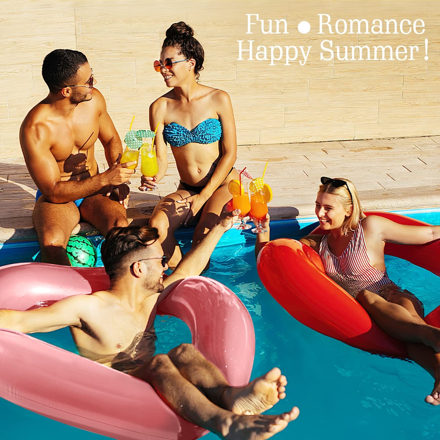 HeySplash Pool Floats  mature-themed Size Heart Inflatable Pool Floatie for Bachelorette Party  Swim Tube Rings  River Lake Beach Floaty  Wedding Bride Valentine Decor  Fun Toy Raft Lounge for Kids  Rose Gold