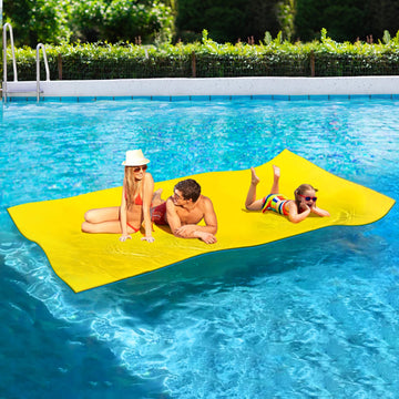 ZIPEAK Lily Pad Floating Mat, 8' x 4' Floating Mat for Lake, 3-Layer Tear-Resistant XPE Foam with a 16.4 FT Bungee Tether, A Gre