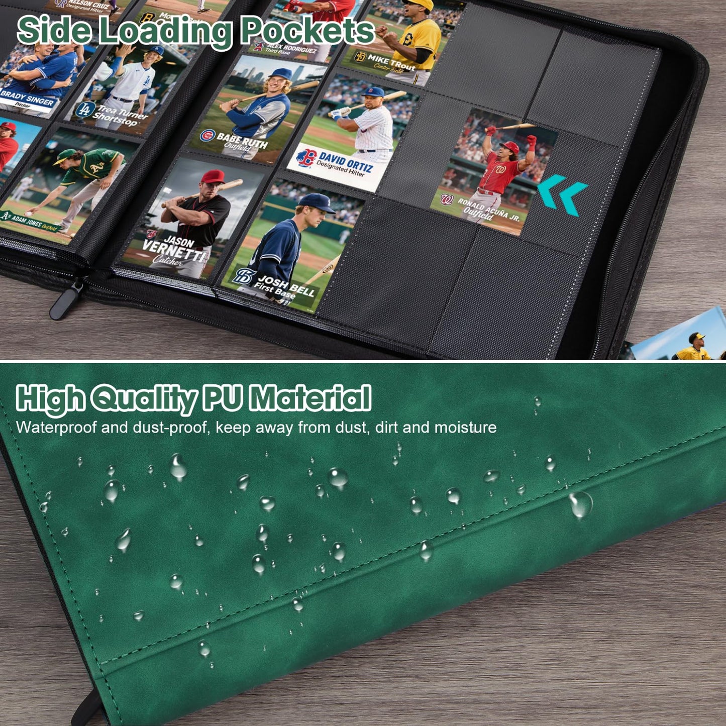 Pok?pal Trading Card Binder  12 Pocket Card Collection Binder for 720 Cards  enhanced Card Book Double Sided Pocket  Collector Album Card Holder Folder for TCG PM MTG OPCG YGO Sports Cards (Dark Green)