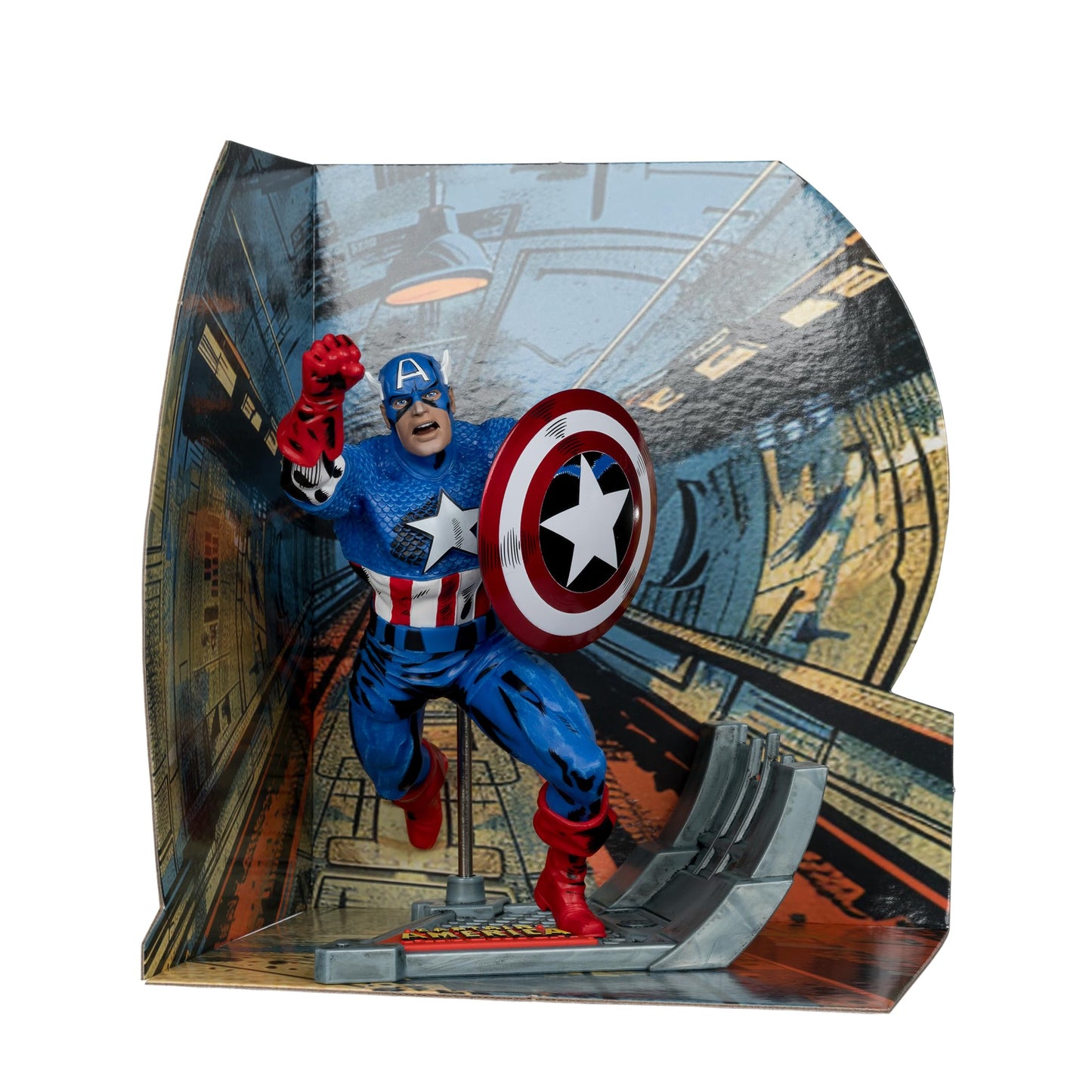 Mcfarlane Toys - Marvel Captain America 1:10Th Scale Collectible With Scene (Captain America #100)