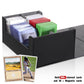 Yexiya 7 Pcs Deck Card Boxes, 1 Leather Deck Storage Box With 6 Plastic Deck Card Cases Playing Cards Box(Black, Gray)