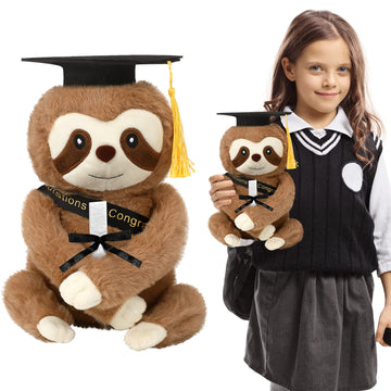 Lenwen Graduation Sloth Plush Stuffed Animal Toy For Kids Stuffed Sloth With Graduation Cap Diploma Sash For Class Of 2025 Congr