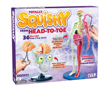 Smartlab Toys Totally Squishy From Head-To-Toe - 60 Pieces - 36 Removable Parts - 12'' Human Body Model & Stand - 24-Page Illust