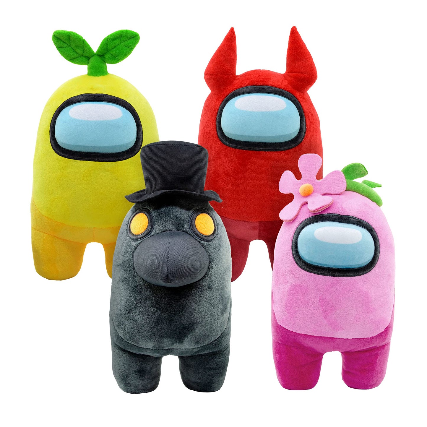 Zoofy 12" Plush Among Us Character - Black with Top Hat & Face Mask, Model 10546