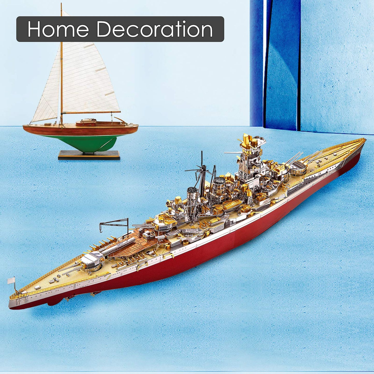 Piececool 3D Puzzles For Adults Metal Battleship Model Kits, Kongou Warship 3D Metal Models Building Kits For Adults Teens Diy C