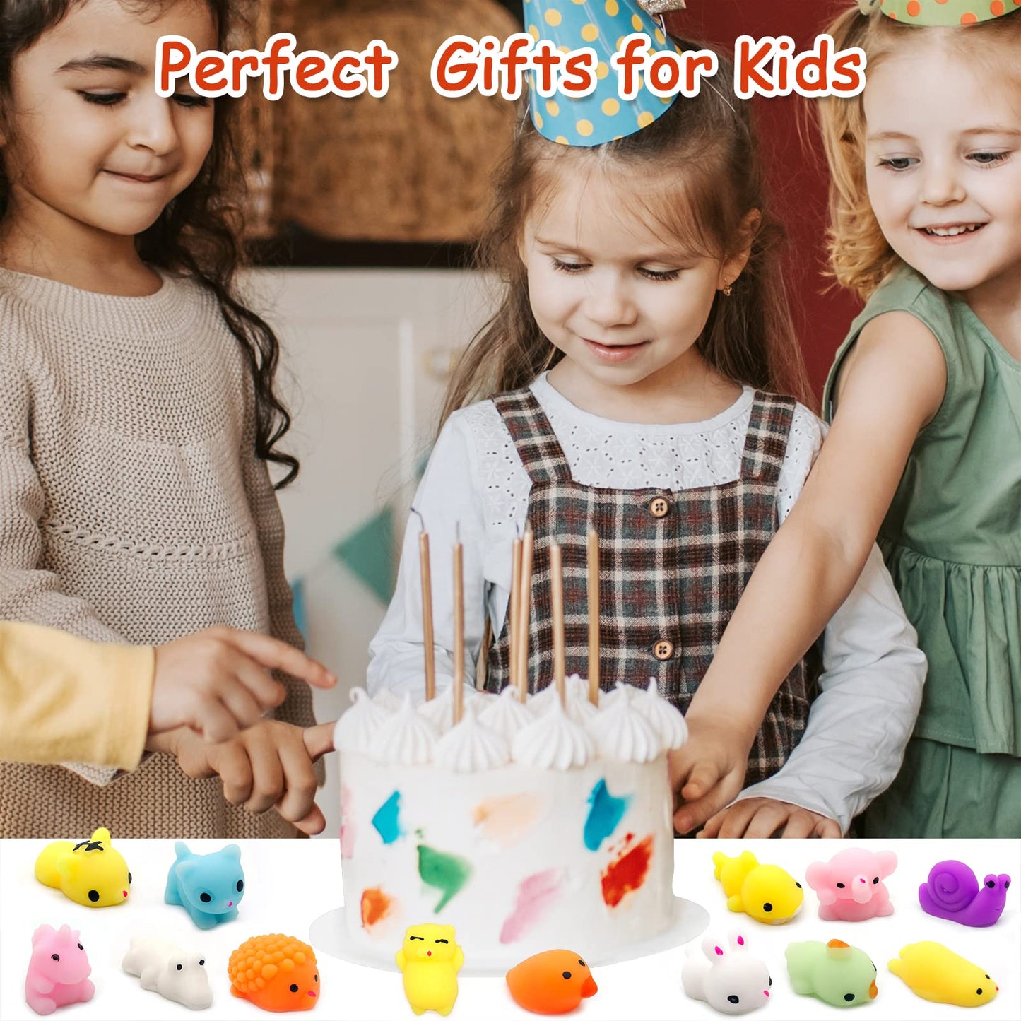 Lenyoqin 100 Pcs Kawaii Squishies, Mochi Squishy Toys For Kids Party Favors, Mini Sensory Stress Relief Goodie Bags Novelty Toy, Classroom Prizes , Christmas Stocking, Birthday/Xmas Gifts (Random)