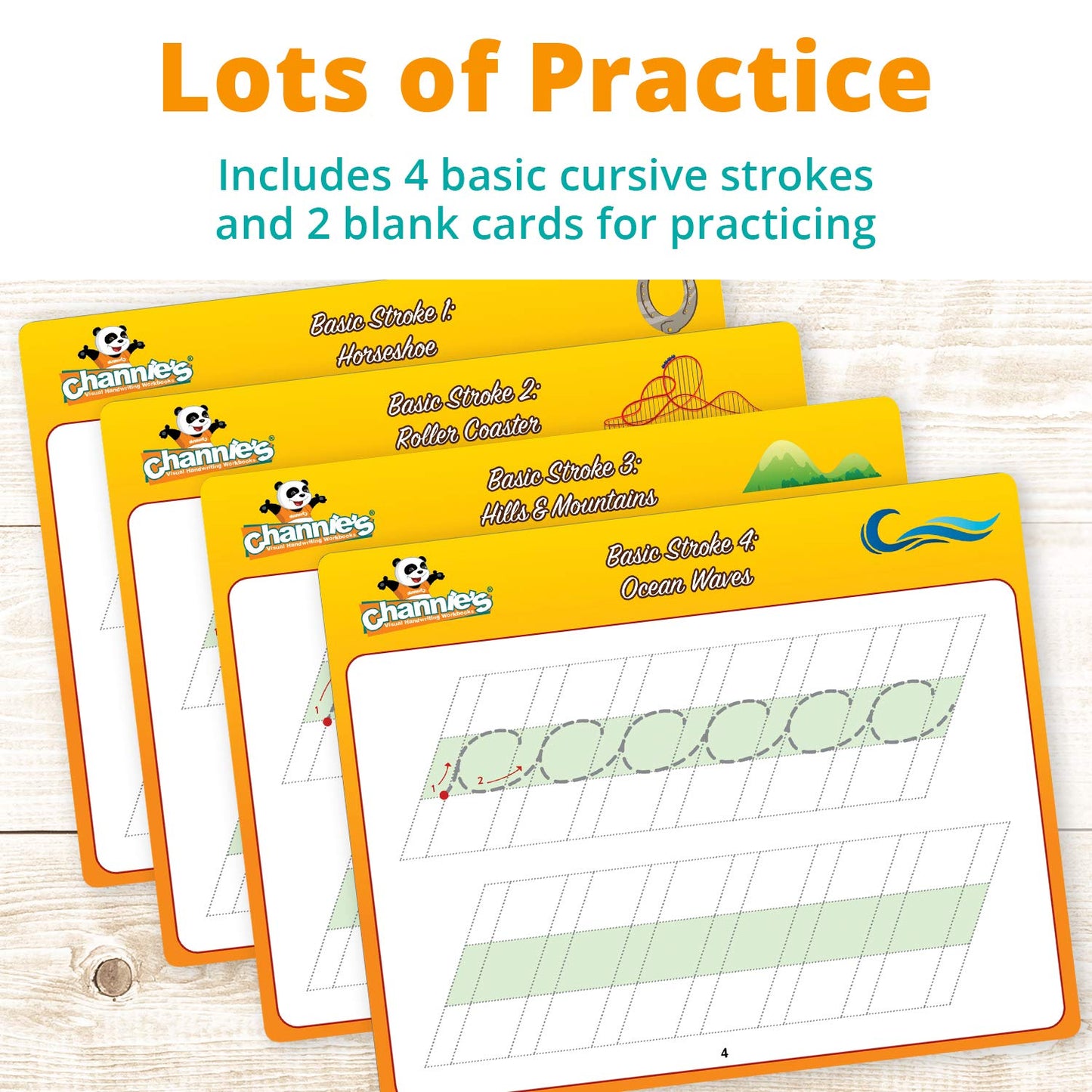 Channie's Visual Cursive Flashcards - 43 Dry-Erase Cards for Cursive Handwriting Practice, Medium Size for 2nd-3rd Graders