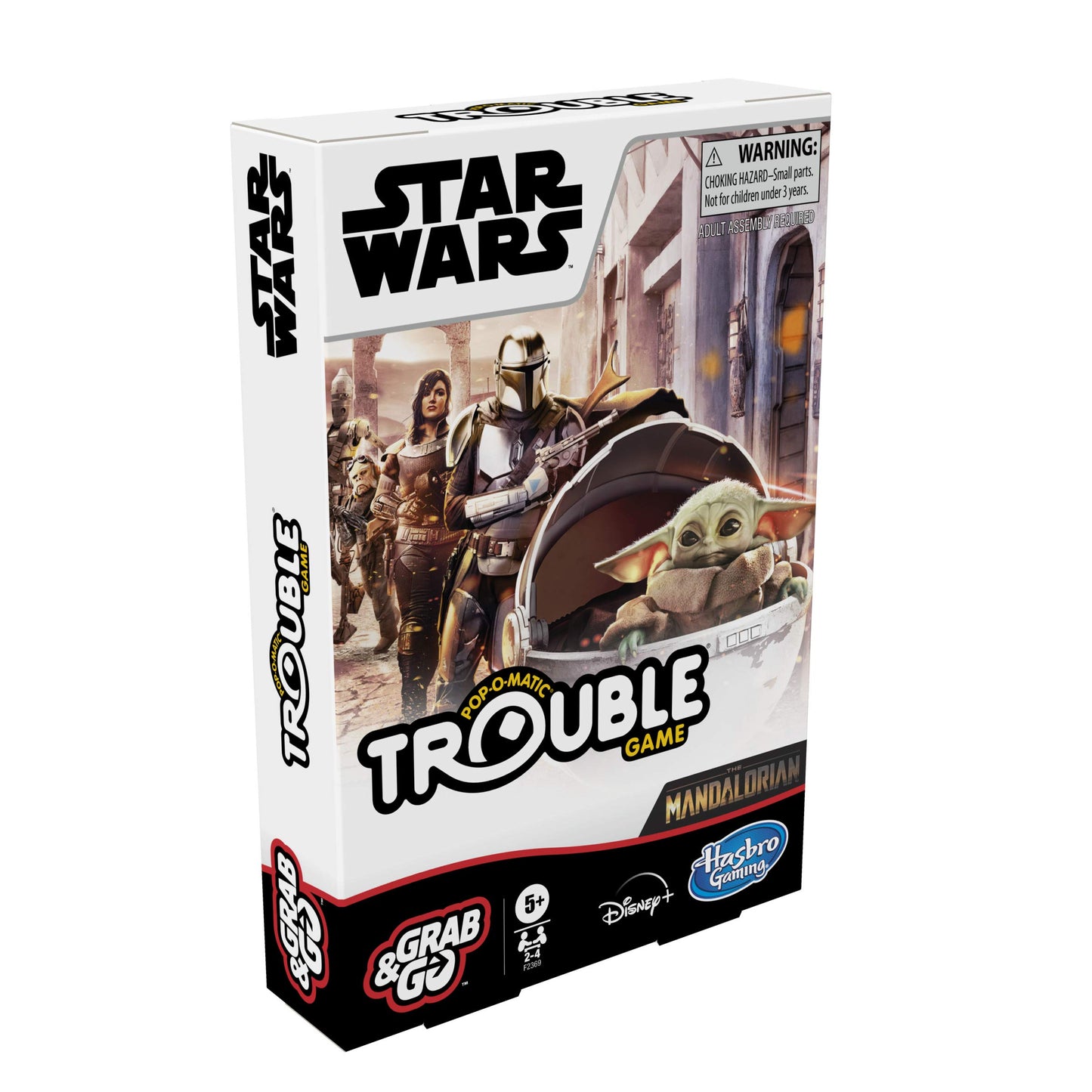 Hasbro Gaming Trouble: Star Wars The Mandalorian Edition Board Game For Kids Ages 5 And Up Grab And Go (Travel)