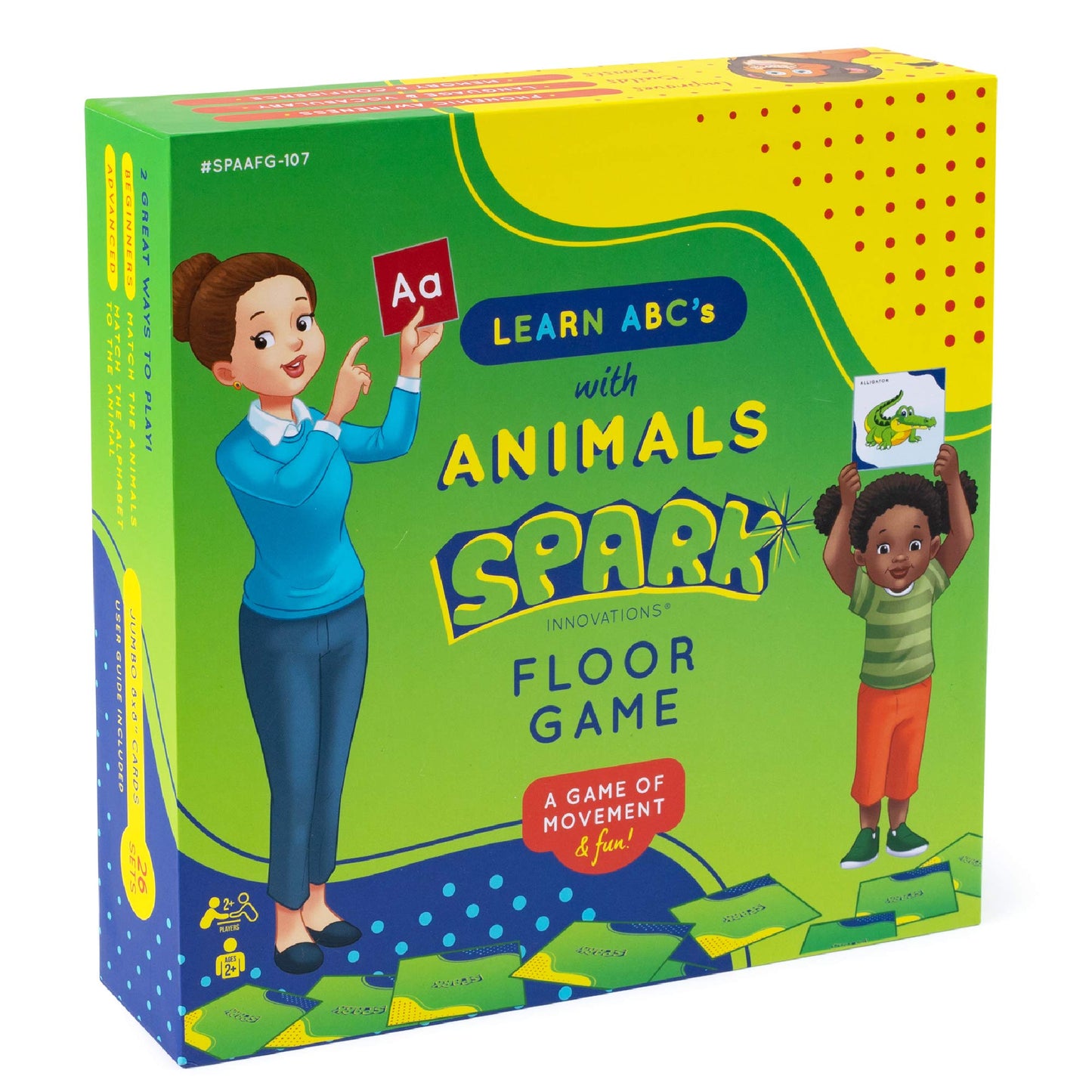 Animals Matching Cards Floor Game, Learn Abc'S With Animals Matching Game, Educational Children'S Memory Game, Great Animal Game