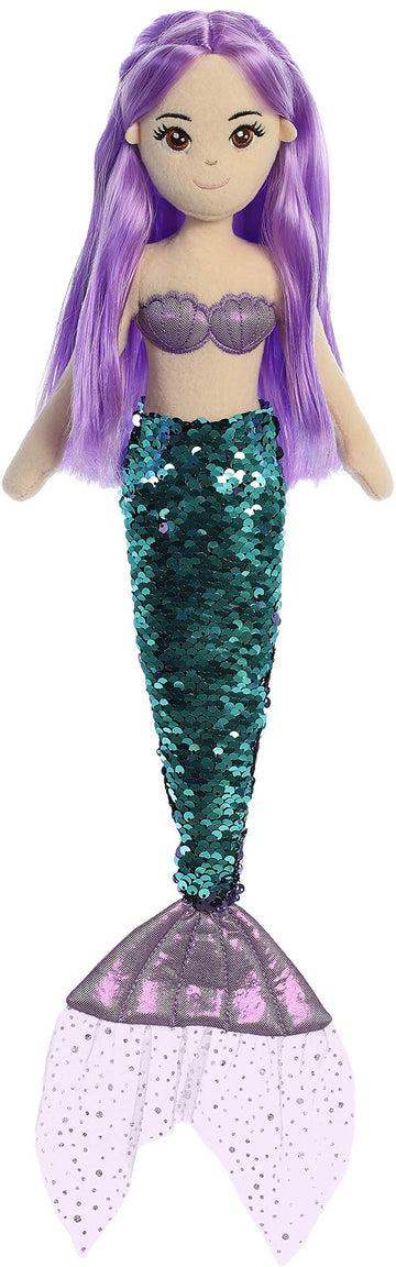 Aurora® Enchanting Sea Sparkles™ Sequin Sparkles™ Jenna Stuffed Doll - Imaginative Play - Magical Companions - Green 18 Inches