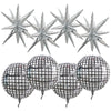 TONIFUL 8 Pcs 22Inch Disco Large 4D Giant Round and Star Balloons Explosion Star Mylar Balloons Set for Backdrop Christmas New Y