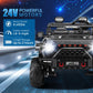 Hikole 2 Seater Ride On Car With Remote Control,24V Battery Powered Electric Truck For Kids,4X100W Motor,Led Headlights,Music Pl