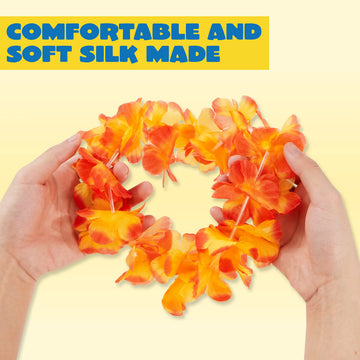 Joyin Toy 60 Counts Hawaiian Leis Bulk, Tropical Flower Lei Hawaiian Lei Beach Hawaii Luau Party Favors Decoration Birthday Part