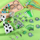 Saypacck 229 Pcs Soccer Party Favors with Ball Bracelets Mini Pinball Mini Bubble Wands Straws Keychains Badges Stickers Stamps