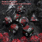 Pjoy Metal Dice Set D&D Flower Dice Set Dnd Polyhedral Dice For Rpg Role Playing Games Dungeons And Dragons Ttrpg Black Red Whit