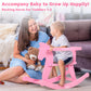 Belleur Wooden Rocking Horse For Toddler 1-3 Year Old, Baby Wood Ride-On Toys With Removable Fence For Indoor & Outdoor Activiti