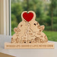 Macorner Personalized Wooden Family Figurine  Elephant Family Custom Names