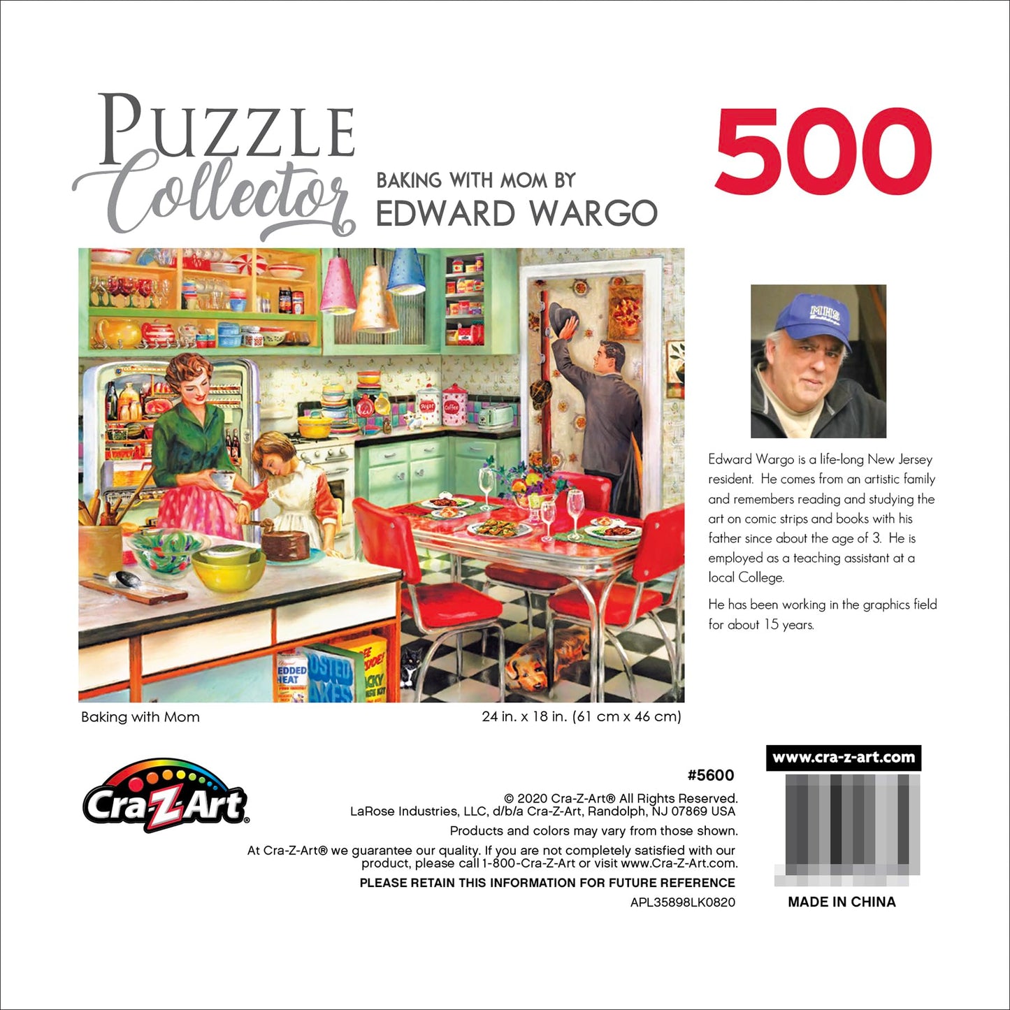 Roseart - Puzzle Collector - Baking With Mom - 500 Piece Jigsaw Puzzle For Adults