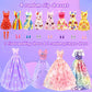 65Pcs Doll Clothes And Accessories With Doll Closet For 11.5 Inch Doll Dress Up Set With 1 Doll Fashion Dresses Outfits Tops And Pants Shoe Rack Bags Gift Toy For Girls 4 5 6 7 8 9 10 Years