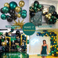 Emerald Green And Gold Black Balloon Garland Arch Kit Luxury Customized Double Stuffed Dark Green Teal With Starburst Balloons F