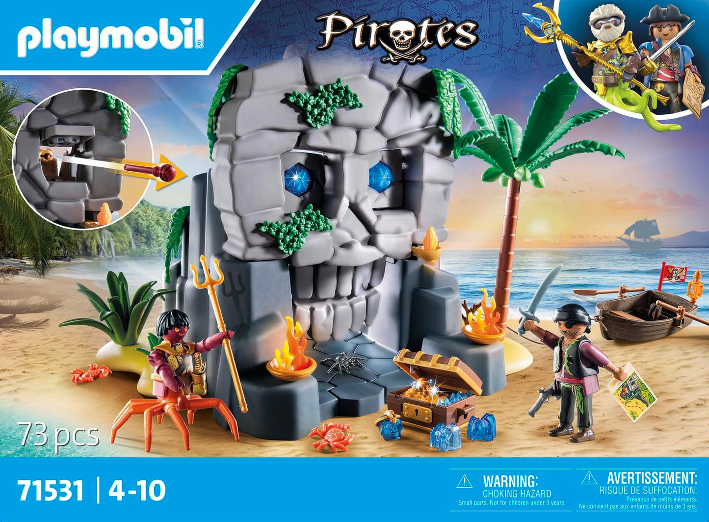 Playmobil Pirates Skull Island Playset, Multicolor, Model 71531, Plastic Construction