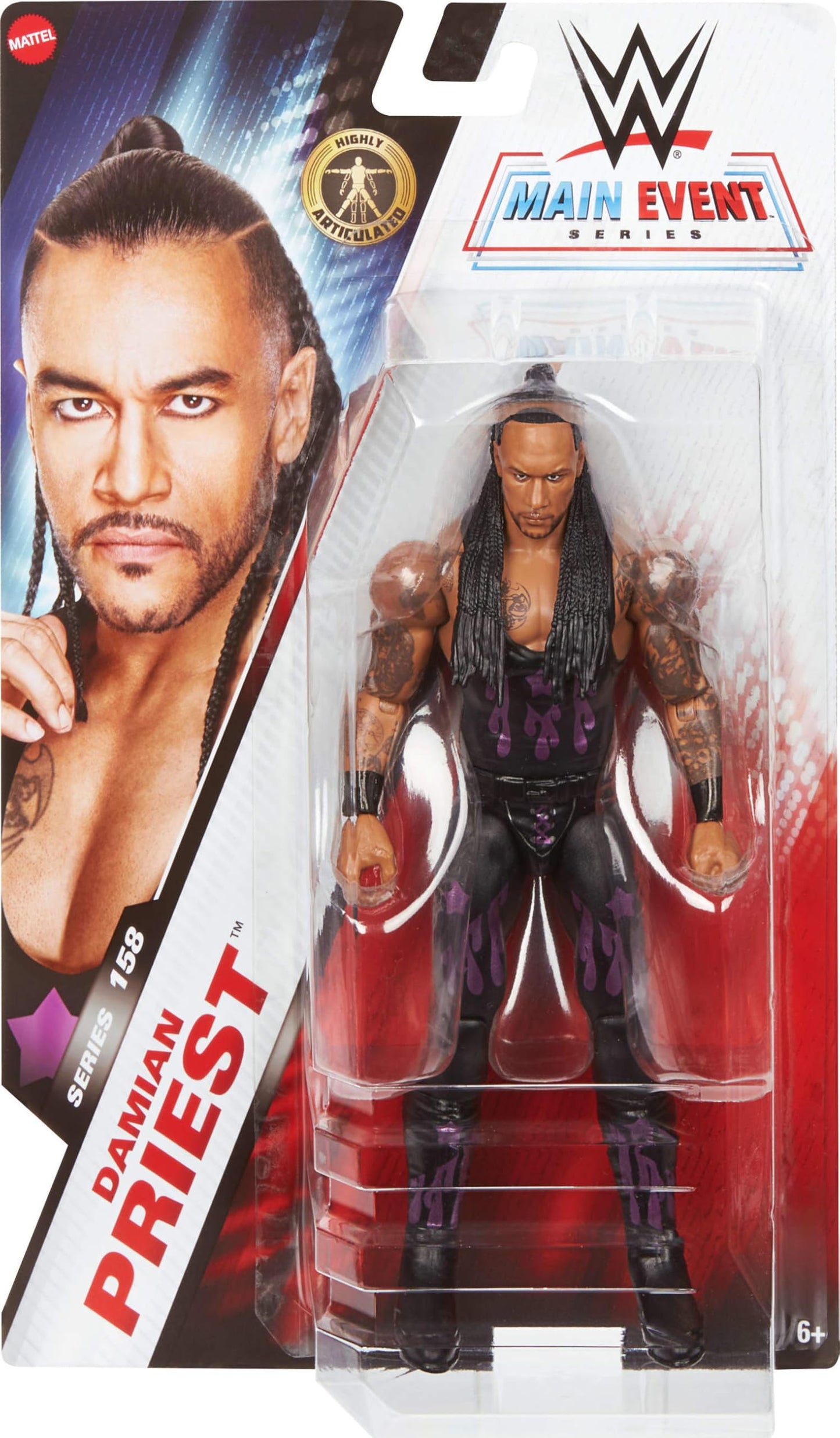 Mattel WWE Damian Priest Action Figure, 6-inch, Multicolor, 14 Articulation Points, Model JGD41