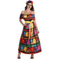 Amscan Multicolor Sugar Skull Beauty Dress & Headband Set - Medium (6-8) - Enchanting Day Of The Dead Costume