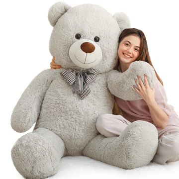 Maogolan Giant Teddy Bear Plush, Life Size Large Teddy Bear Stuffed Animal 5 Feet,Soft And Fluffy Big Teddy Bear Gift For Baby Shower,Christmas,Valentines Day,Gray, Grey