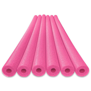 Oodles Of Noodles Deluxe Foam Pool Swim Noodles - 6 Pack Pink