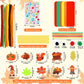 JULBEAR 36 Sets Fall Crafts Kits DIY Blank Foam Decorations Sets Leaf Foam Self-Adhesive Stickers Arts for Kids Autumn Thanksgiv